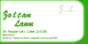 zoltan lamm business card